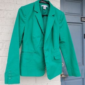 Liz Claiborne Kelly Green Button Blazer Jacket